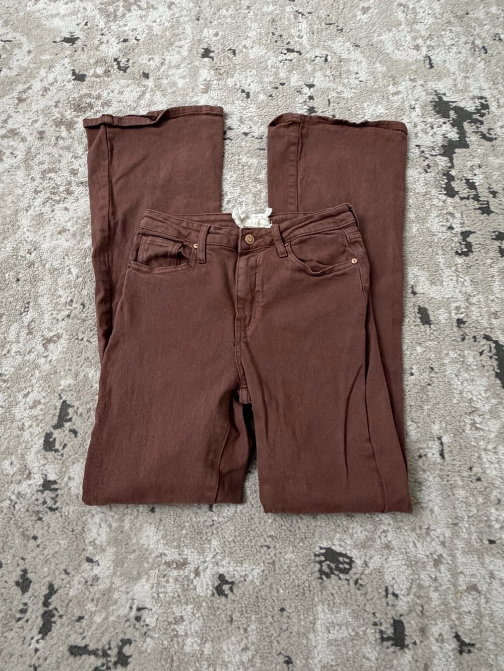 Altar’d State Brown High Rise Flare Jean Pants Size 25
